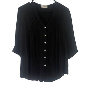 Love Tree Women's Size Large Light Weight‎ Sheer Button Up Blouse